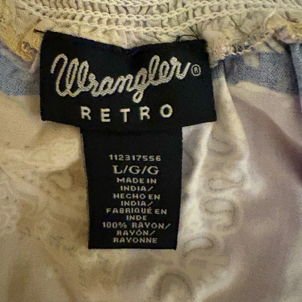 Wrangler Patchwork Boho Blouse Top Size Large New… - image 2